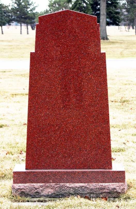 Red granite memorial, headstone, memorial mason, monumental mason